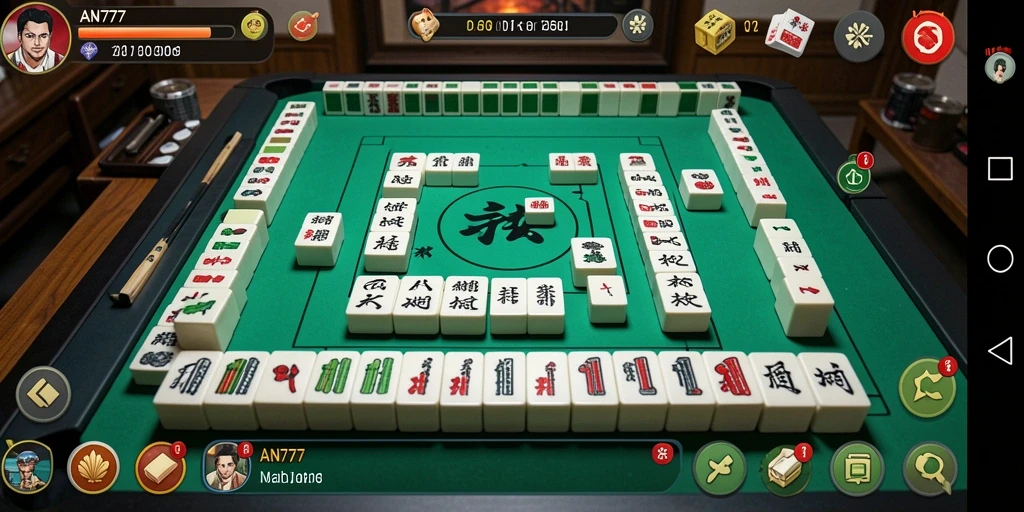 Tampilan gameplay AN777 yang menampilkan keseruan permainan Mahjong.