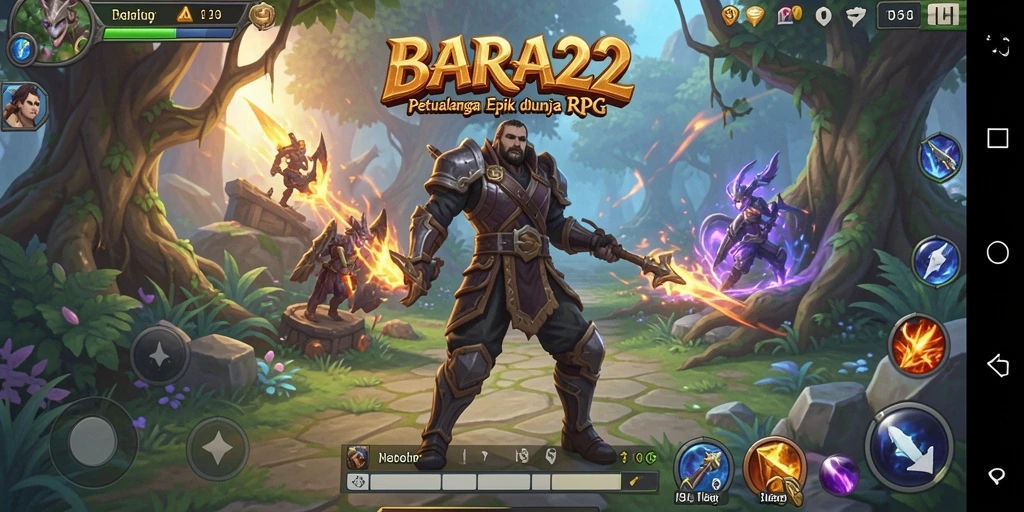 Tampilan gameplay menarik dari BARA22 dengan karakter dan dunia RPG yang kaya.