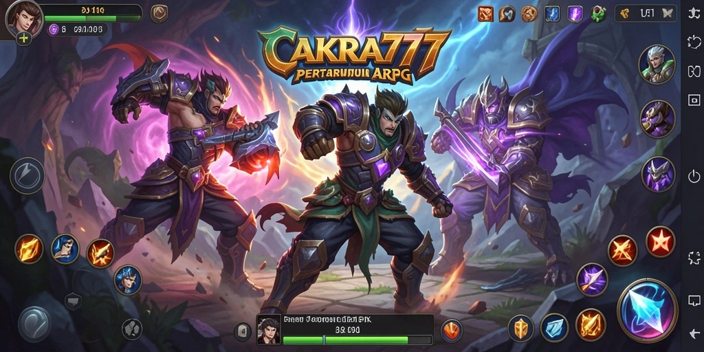Gameplay epik dalam <strong>CAKRA777</strong> dengan aksi pertempuran seru.