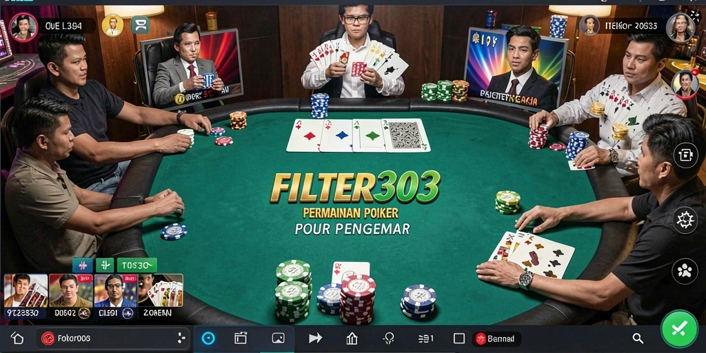 Tampilan gameplay Poker di FILTER303 yang seru dan menantang.
