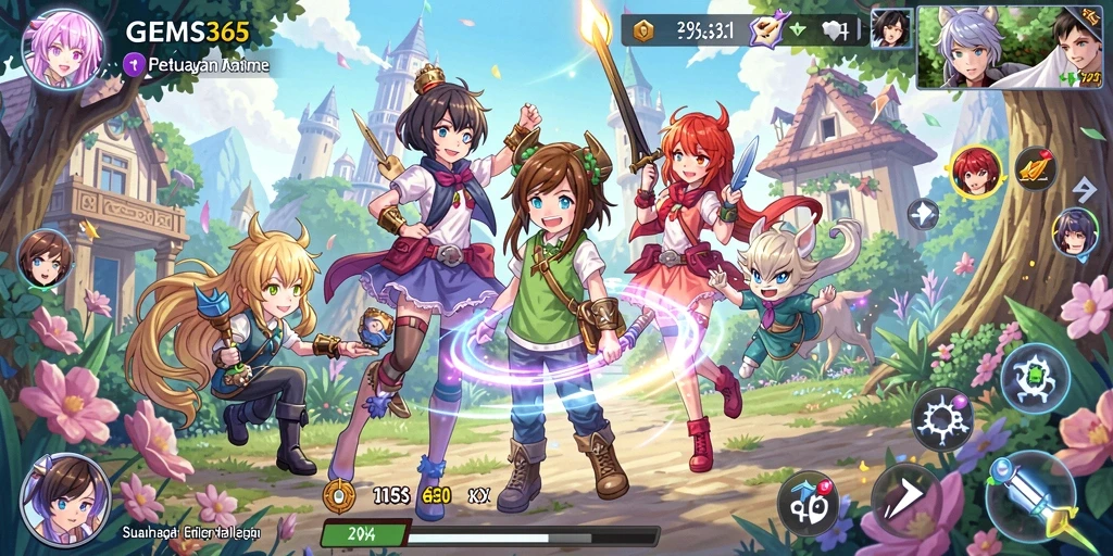 Menampilkan gameplay seru dan karakter Anime yang menakjubkan.