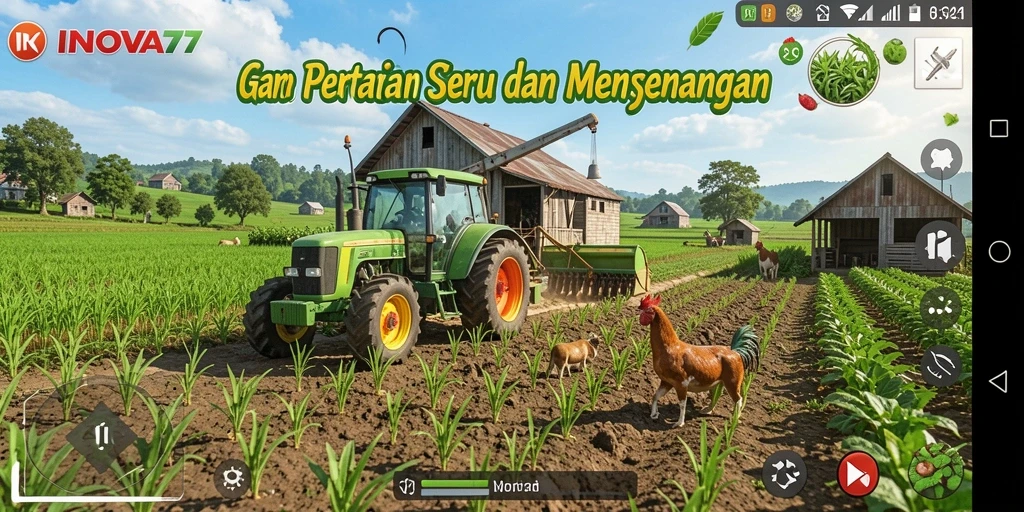 Tampilan screenshot INOVA77 yang menunjukkan keseruan gameplay pertanian.