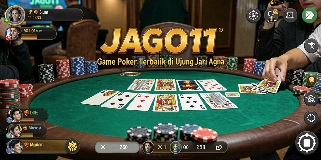 Screenshot gameplay JAGO11 yang menunjukkan serunya bermain poker.