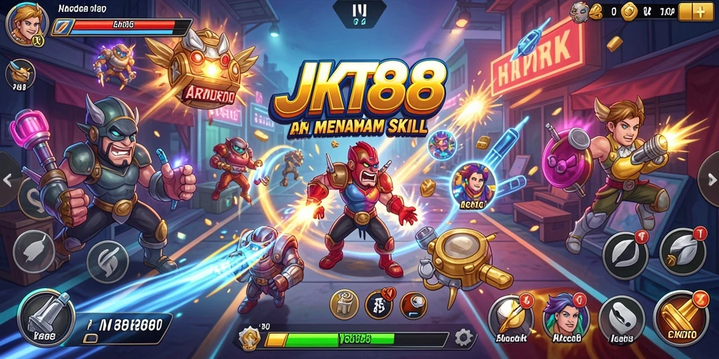 Screenshot permainan JKT88 dengan aksi seru Arcade.