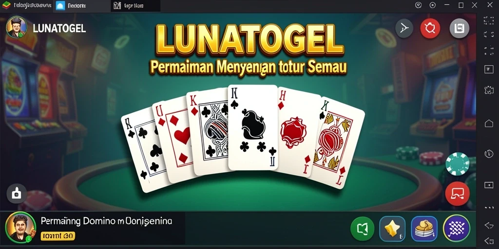 Screenshot gameplay LUNATOGEL menampilkan aksi seru permainan Domino.