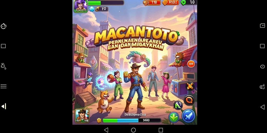 Tampilan gameplay MACANTOTO yang seru dan menantang di level arcade.