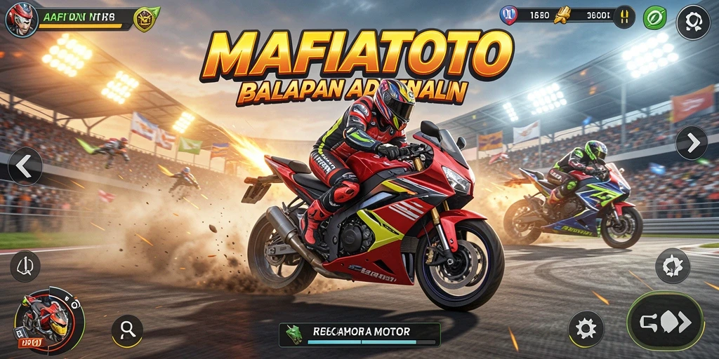 Gameplay mendebarkan di MAFIATOTO dengan balapan motor yang seru.