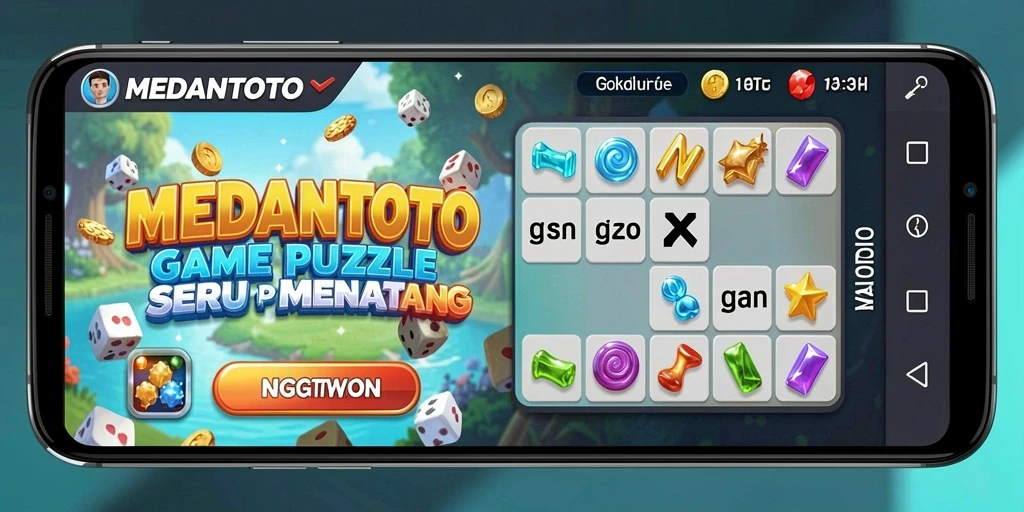 Tampilan gameplay MEDANTOTO dengan puzzle yang menantang dan menarik.