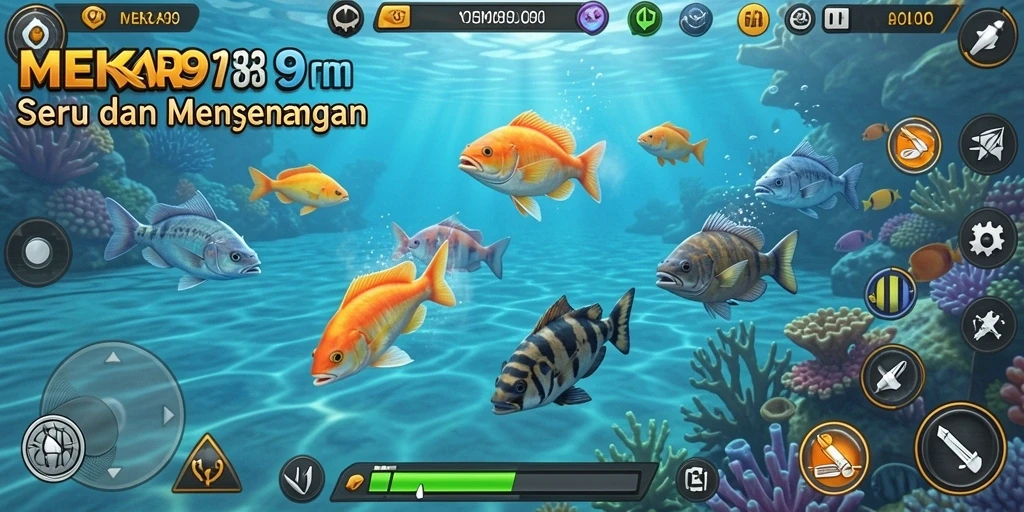 Tampak gameplay seru di MEKAR99 saat menembak ikan.