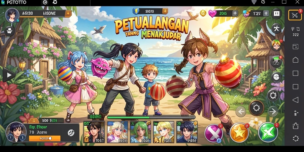 Tampilan gameplay PGTOTO yang mengesankan dengan karakter anime.