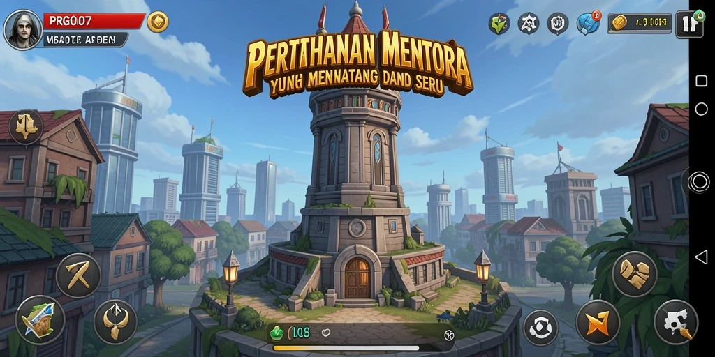 Tampilan gameplay menarik dari PRG007 saat mempertahankan menara.