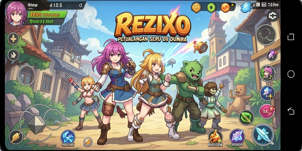 Tampilan mendebarkan dari gameplay <strong>REZIXO</strong> dengan karakter anime yang penuh aksi.