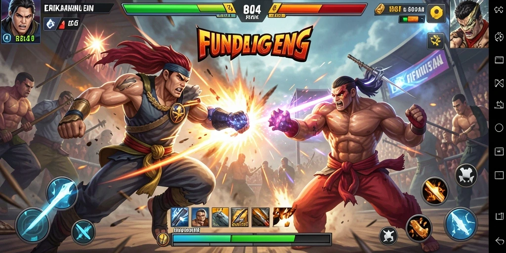 Tangkapan layar gameplay RR44 menampilkan aksi pertarungan yang mendebarkan.