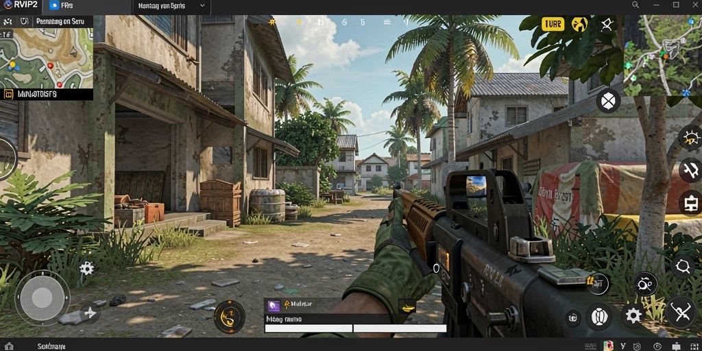 Screenshot gameplay yang menegangkan dari RVIP2 dengan aksi FPS.