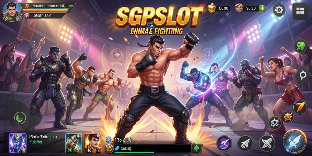 Tampilan gameplay menegangkan dalam pertarungan Fighting.