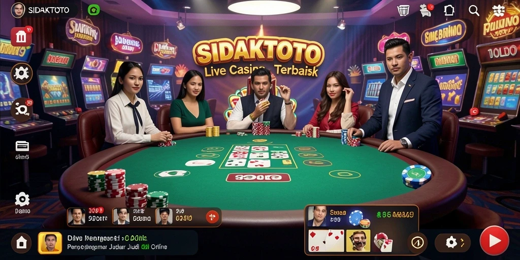 Tangkapan layar gameplay SIDAKTOTO dalam Live Casino yang menarik.