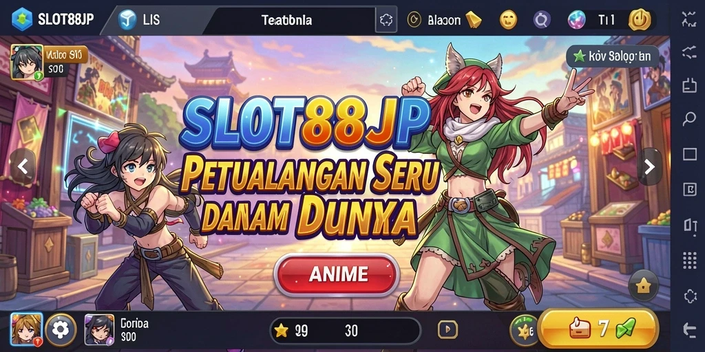 Tampilan gameplay SLOT88JP yang menawan dengan karakter anime yang menarik.