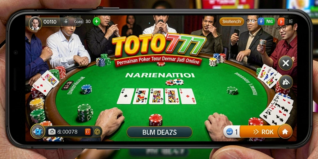 Tampilan gameplay Poker yang seru dan menarik di TOTO777.